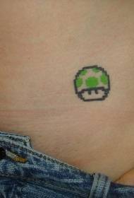 modèle de tatouage aux champignons jeu simple couleur abdominale