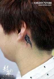 Neck small leaves fresh tattoo pattern