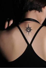 Neck Sun Totem Tattoo Pattern