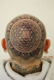hiasan kepala Gaya tusukan hitam pola tato geometris