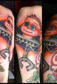 noha barva robot panenka tetování vzor