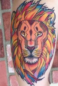 kruro-kolora karikaturo leona kapo tatuaje