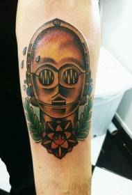 arm Vintage stil C3PO robot tatuering