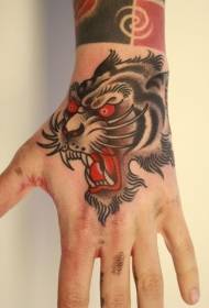 käsi takaisin Aasian tyylin värillinen Bangladesh Tiger -tatuointikuvio
