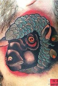 modello tatuaggio pecora scuola collo colore