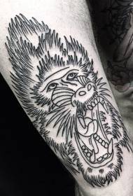 coscia linee bianche e nere babbuino avatar modello tatuaggio