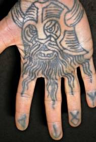 patrón de tatuaxe avatar guerreiro simple Viking man