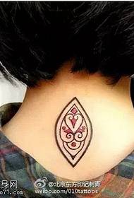 girly neck delicate small totem tattoo pattern