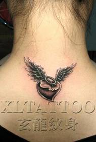 Cool Eyebrow Neck Love Wings Tattoo Patrón