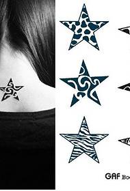 Тату-магазин рекомендовал шею пятиконечной звездной татуировки с рисунком