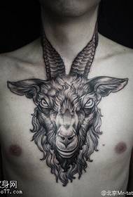 Goat Tattoo Pattern on the Neck