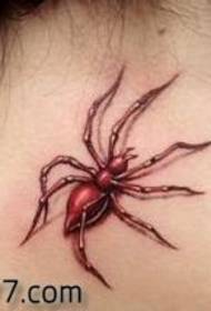 klasični uzorak tetovaže pauka na vratu