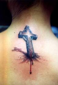 neck cross tattoo picture