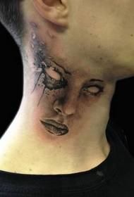 neck Devil Mask Tattoo Whakaahua