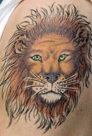 рамо боја лавова глава тетоважа шема