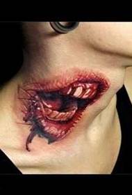 Насилни узорак тетоваже крвавих зуба