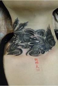 Jiujiang ნემსი Kung Fu Tattoo Show Picture Works: კისრის ტატუტის ნიმუში