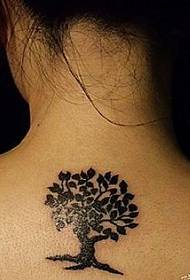Patrón de tatuaje de cuello: Patrón de tatuaje de árbol de tótem de cuello