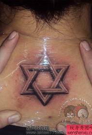 Padrão de tatuagem de estrela de seis pontas estéreo no pescoço