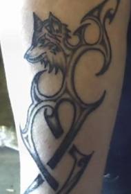 Kaki Hideung Wolf Tribal Totem Logo Tattoo Gambar