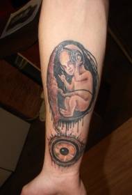 jib selten Kombinatioun Faarf Puppelchen an Eyeball Tattoo Muster