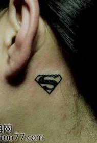 Beauty Neck Superman Logo Tattoo Pattern