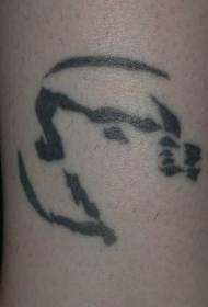 krah i zi i thjeshtë ujku i thjeshtë simbol i tatuazhit për kokën