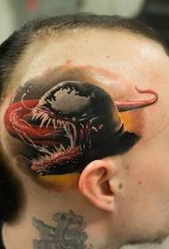 cabeça incrível padrão de tatuagem de veneno de cobra de cor