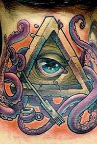 Neck God Eye Tattoo Pattern