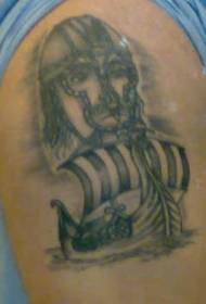 sorbalda bikingo gris tatuaje samurai ontziaren tatuaje eredua