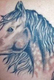 immagine realistica del tatuaggio testa di cavallo marrone gamba