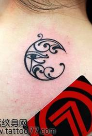 Neck Classic Totem Moon Tattoo Pattern