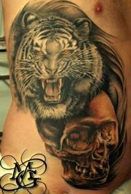 Kepala cangkéng warna sirah macan sareng gambar tato Yinsen