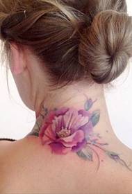 szépség nyak gyönyörű gyönyörű virág tetoválás mintás kép