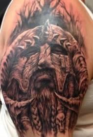 pattern ng balikat brown viking mandirigma avatar tattoo