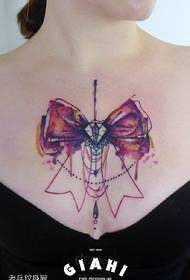 Neck Ink Bow Tattoo Pattern