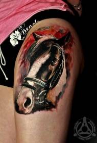 benfarge ekte foto hestehode tatoveringsmønster