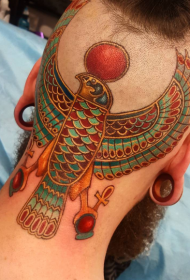 galva jauns tradicionālā stila krāsains lielais ēģiptiešu tetovējuma raksts