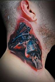 neck tattoo machine tattoo pattern