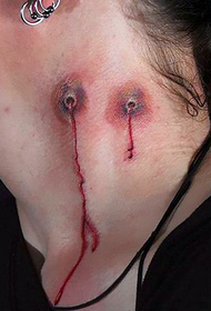 krk Horror zombie zub tisk tetování