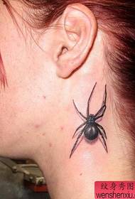 Tattoo show pilt: Beauty Neck Black Spider tattoo mustriga pilt