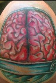 masciu testa horror cerebrale fiore tatuaggio di mudellu