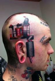 head color old style tattoo machine tattoo pattern