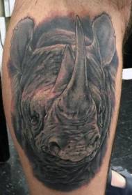 ຮູບແບບ tattoo rhinoceros ຈິງ