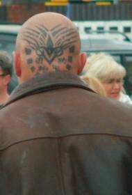 laki-laki kepala hitam kepribadian simbol teks tato
