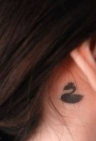 buruko tatuaje eredua: burua totem cute swan tatuaje eredua