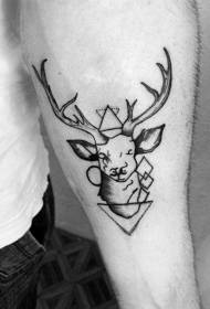 diki ruoko dema deer musoro wakasanganiswa nejometri tattoo maitiro