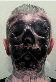 3d skull tattoo tattooed behind the entire head