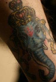 mėlynas kaip dievo Ganesha galvos tatuiruotės modelis