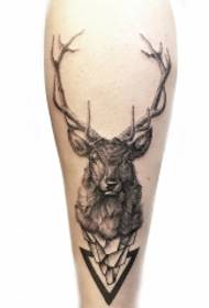 beau motif de tatouage tête de cerf